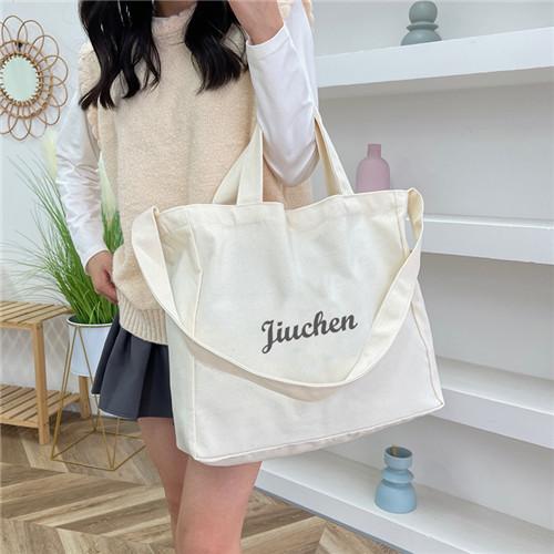 Organic Reusable Cotton Shoulder Shopping Gift Cotton Tote Bag with Custom Logo