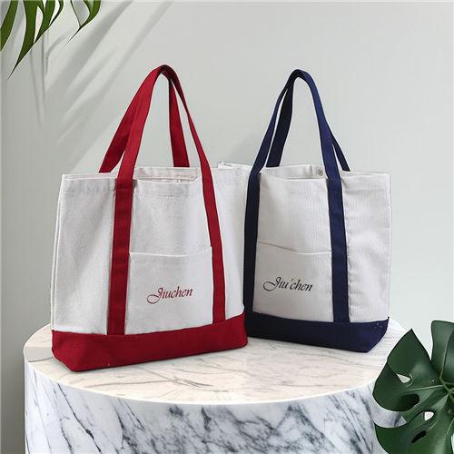 Wholesale advertising customized logo student one shoulder canvas bag  cotton bag