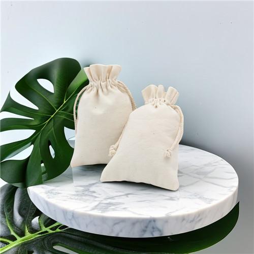 Custom Logo Eco Friendly Organic Muslin Small Cotton Canvas Drawstring Bag