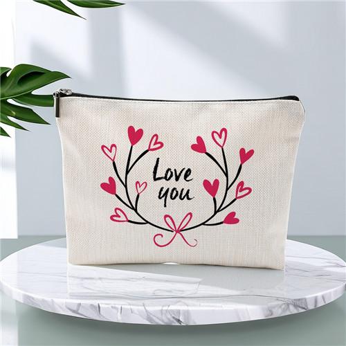 Custom designed cotton material canvas zipper make up cosmetic bags