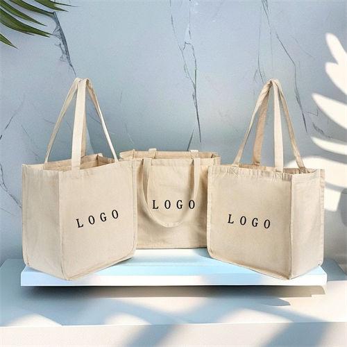 Plain organic reusable cotton canvas tote shopping bag custom canvas tote bag with custom logo