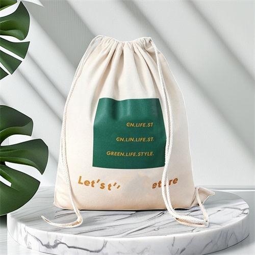 Promotional Cheap Price Recycle Cotton Canvas Drawstring Bag with logo Print