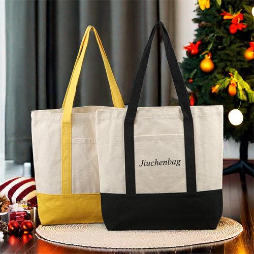 Wholesale Canvas Tote Bags Plain Shoulder Shopping Cotton Bags With Pocket