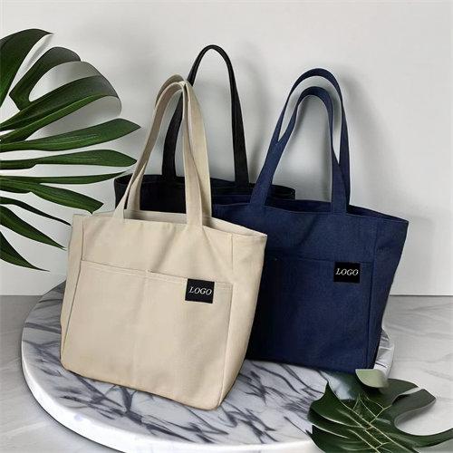 New design extra large custom logo organic reusable cotton canvas shopping bag  - 副本