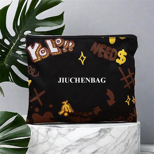 Cheap Eco Friendly Custom Black Plain Cotton Canvas Zipper Pouch Make Up Bags Cosmetic Bag With Logo