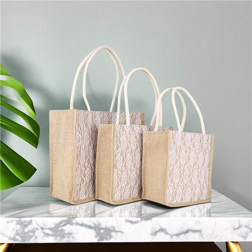 Wholesale custom jute bags natural eco friendly beach shopping jute tote bags