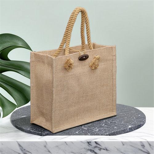 Hot sell customized high quality brown jute bag eco friendly shopping jute bag